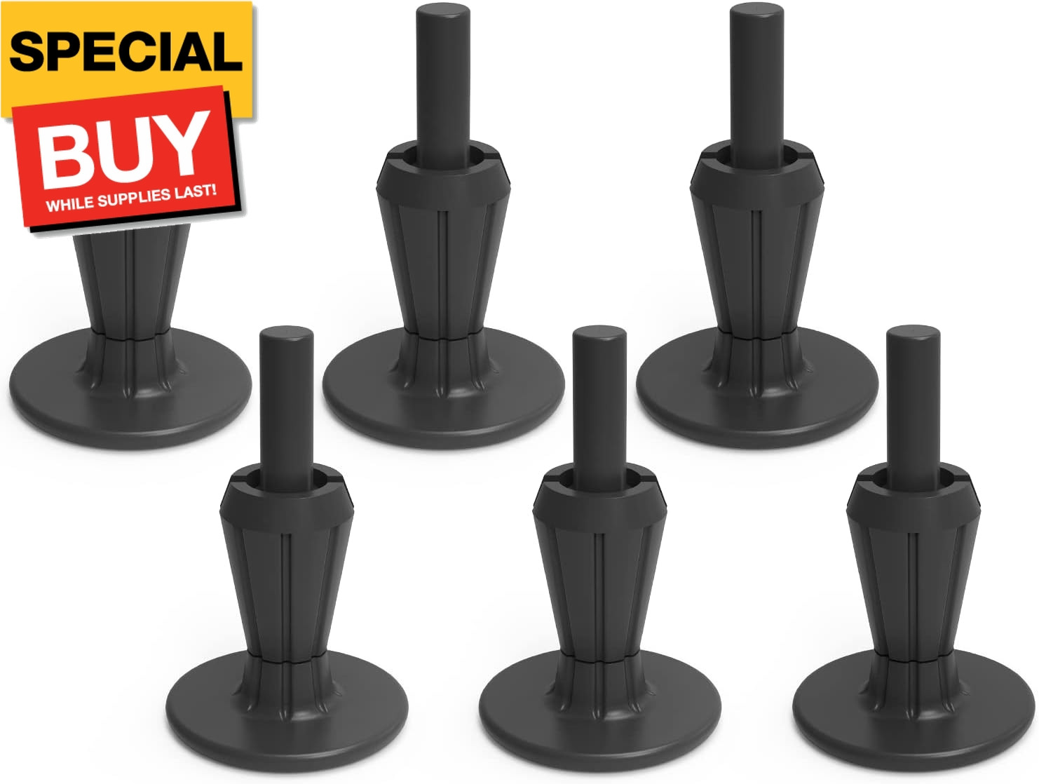 6Pcs Steel Stem Plastic Bed Frame Feet,Sturdy Bed Frame Legs for Replace Wheels,