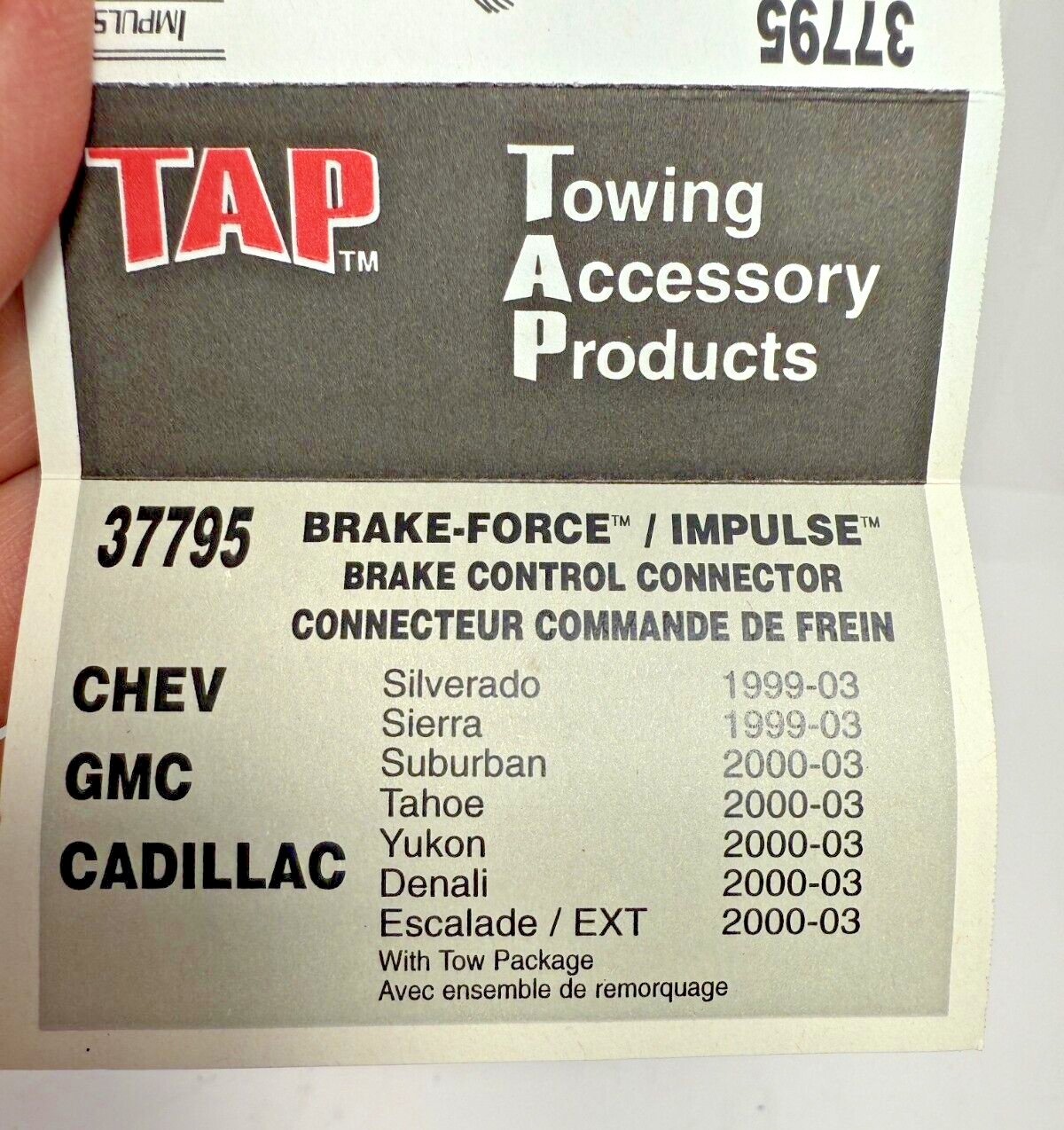 TAP 37795 Towing Accessory Brake-Force Impulse Brake Control Connector Chev GMC