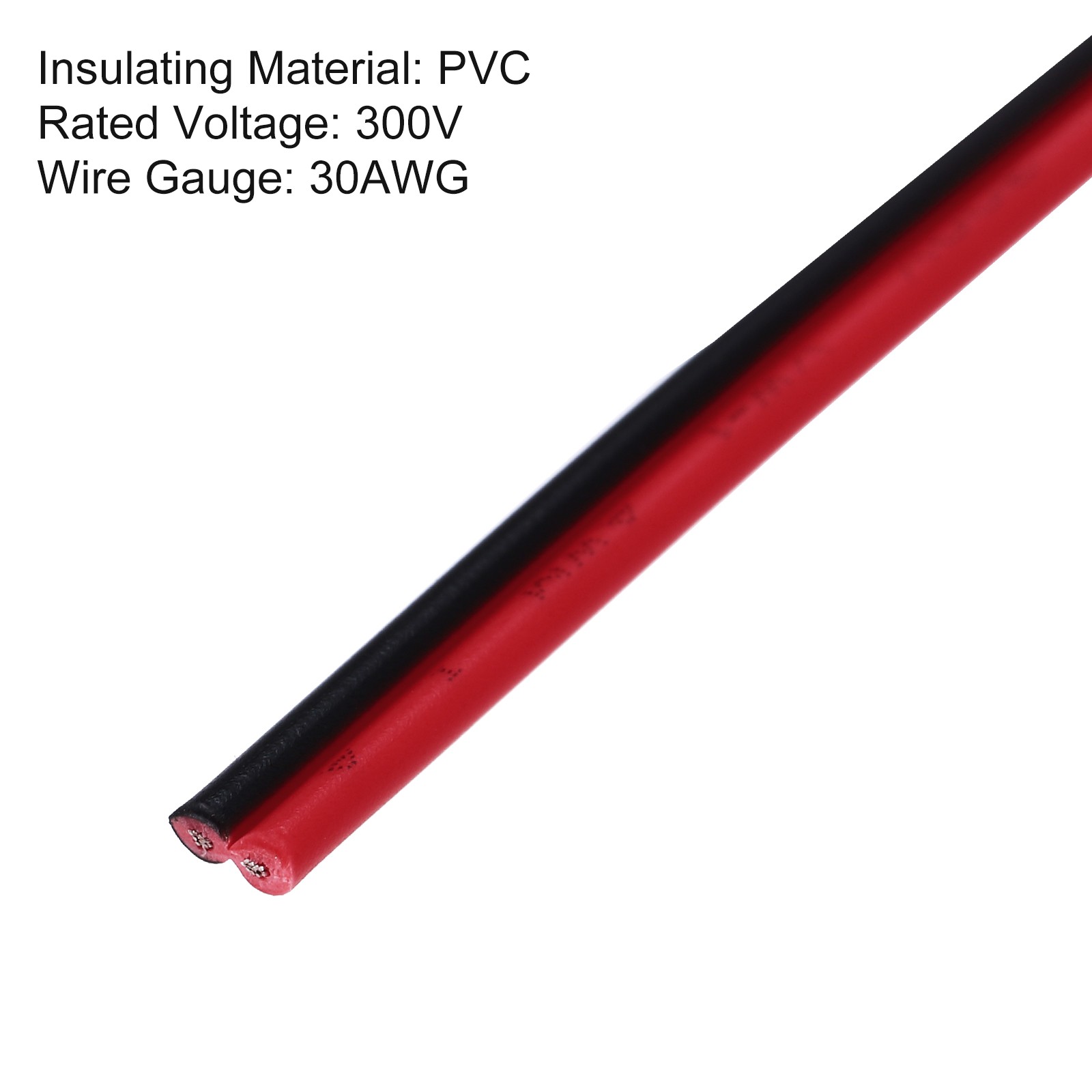 30 Gauge 2-Conductor Electrical Wire, Tinned Copper 16Ft/5M 300V Cable, 2 Pack