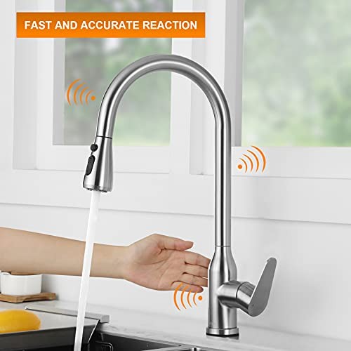Touch Stainless Steel Kitchen Faucet with Pull-Down Touch On Sensor