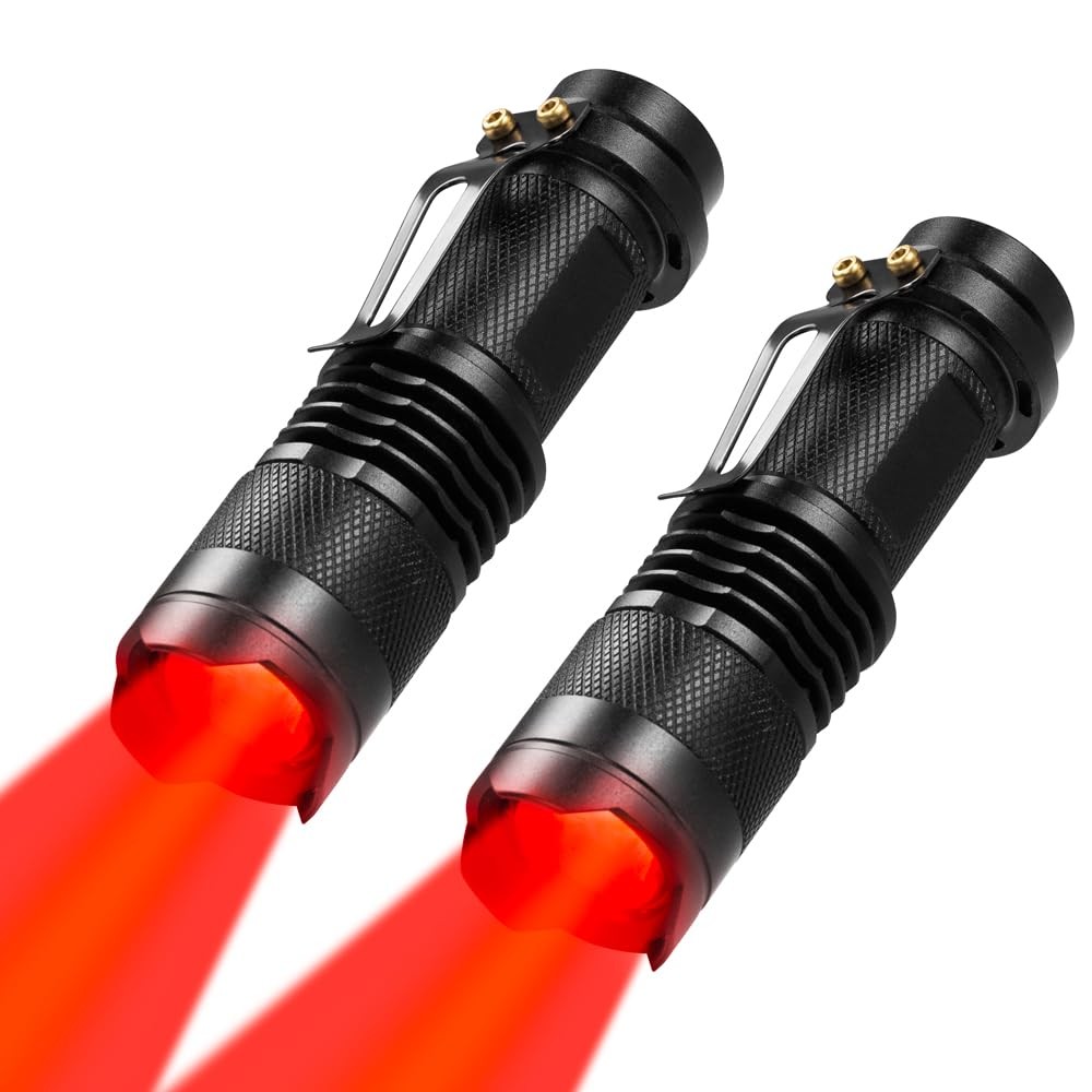 WAYLLSHINE 2 Pack Red Light 9CM*2CM/3.5In (Length)*0.8In (Diameter), Black