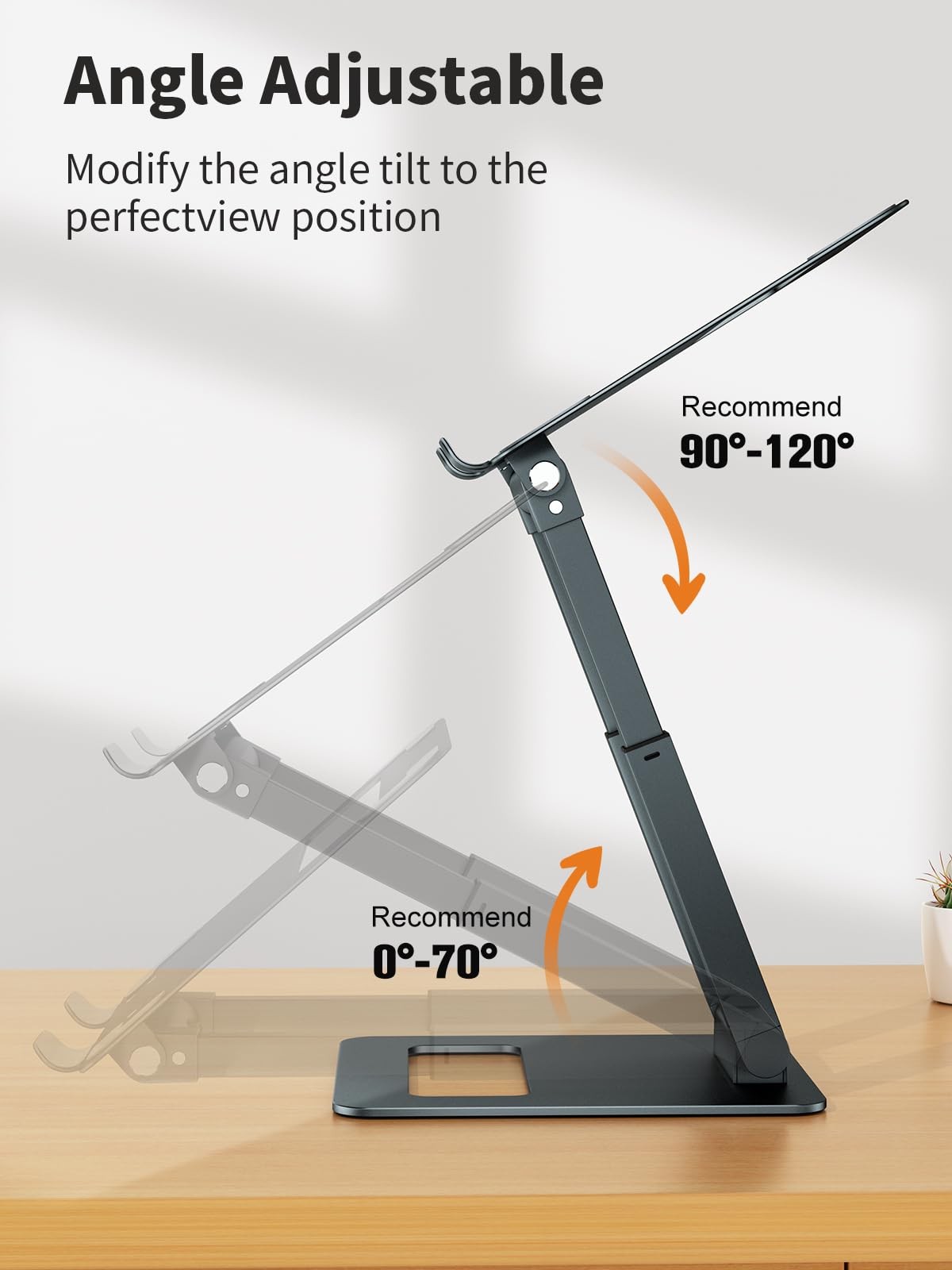 Laptop Stand for Desk Adjustable Height, Telescopic Computer Stand with Pull ...