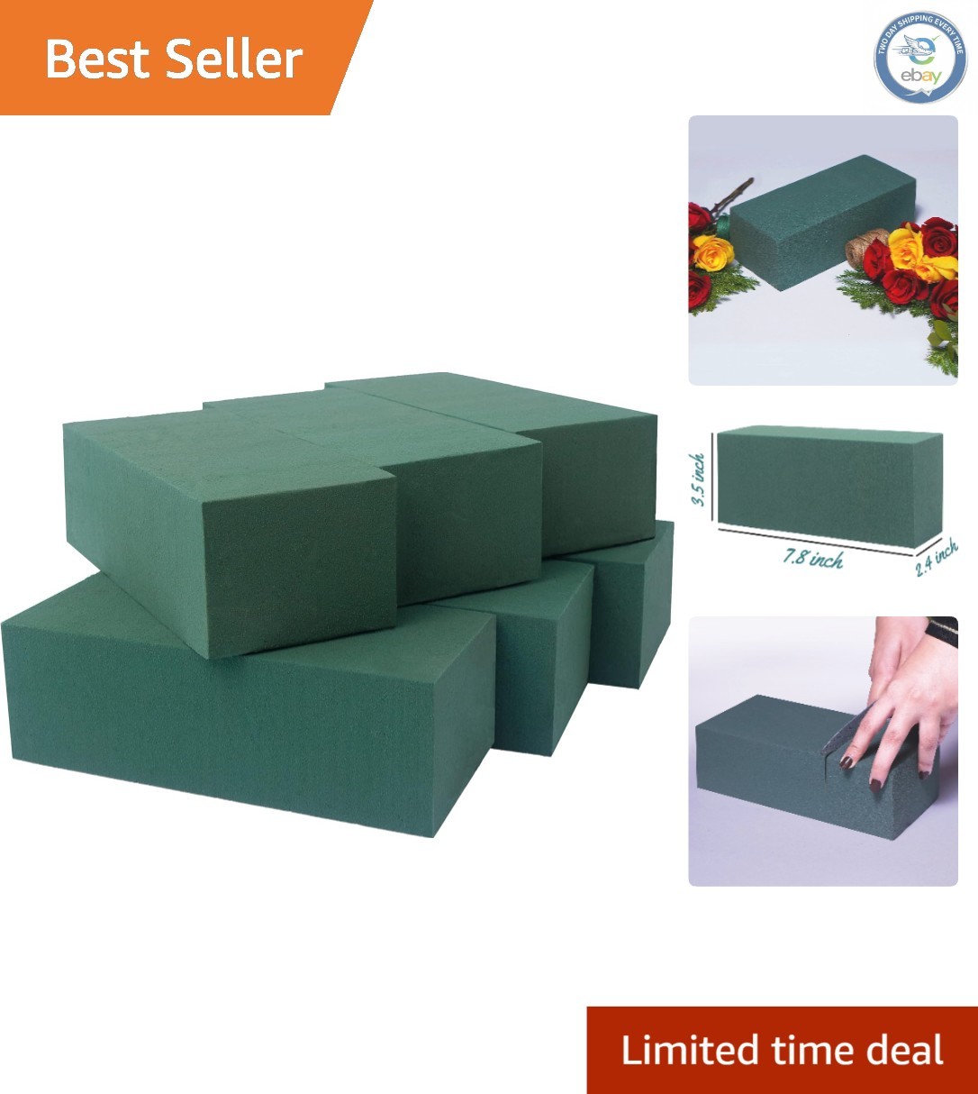 Customizable Floral Foam Blocks - Perfect for Weddings & Home Decor (6 Pack)