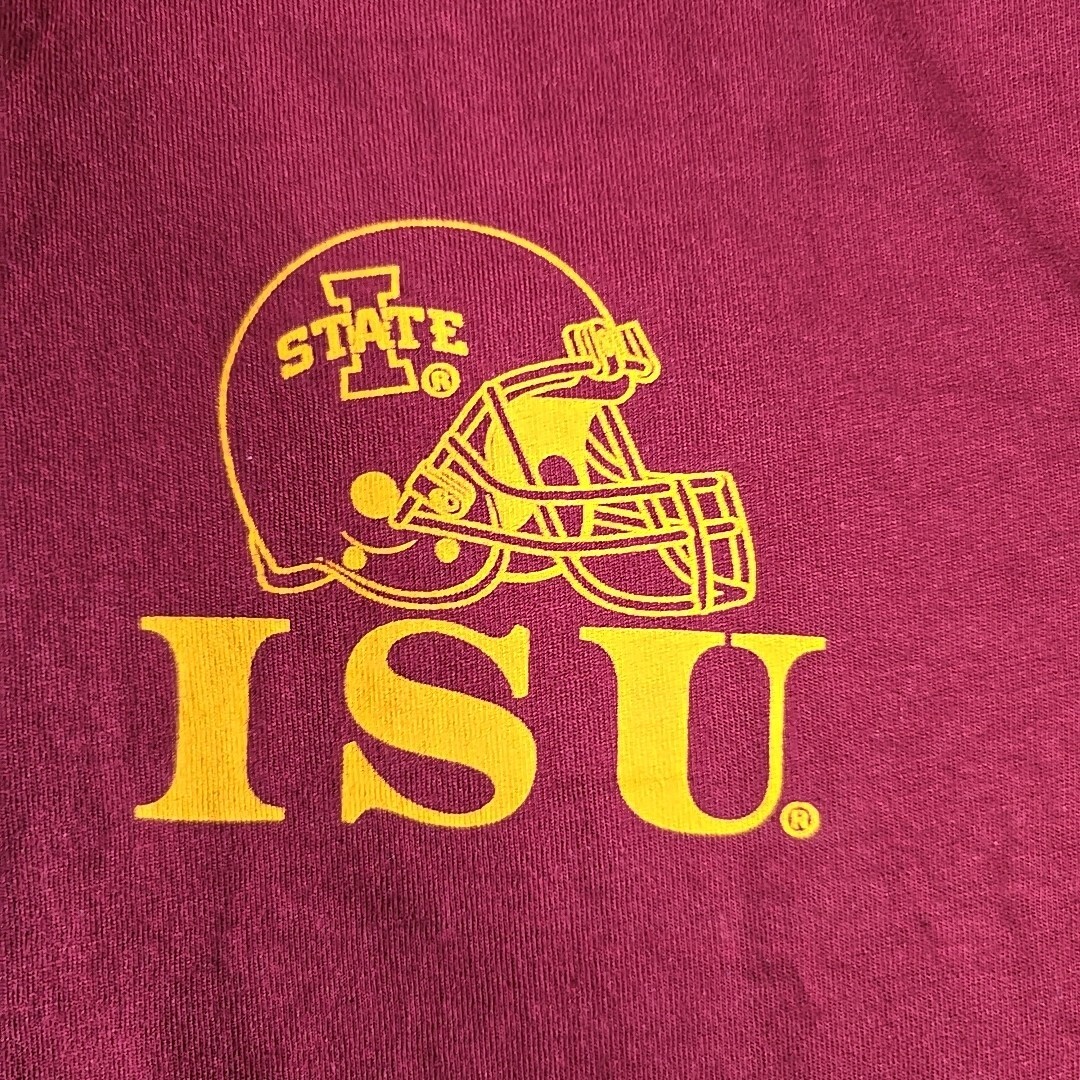 Tailgate Shirt Mens Large Burgundy ISU State Ev'ry Yard For ISU! Football Sports