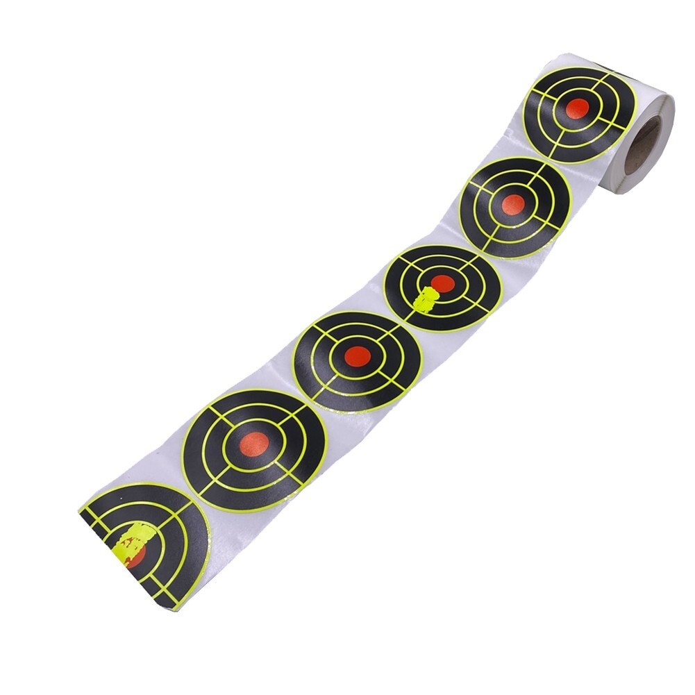 250pcs 3" Shooting Splatter Target Stickers Roll Fluorescent Self Adhesive Paper