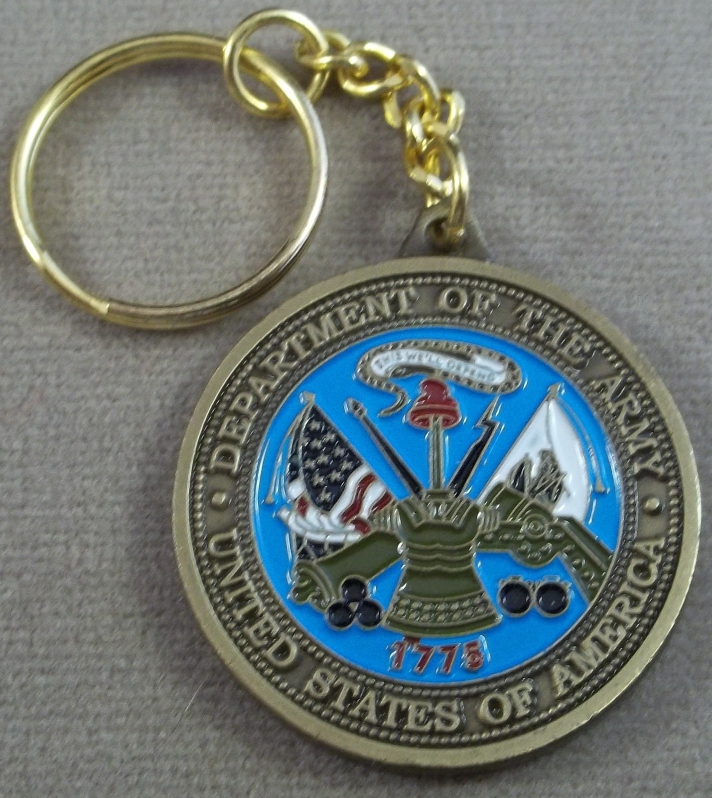 US Army Challenge Coin Style Rank Keychain Corporal E-4