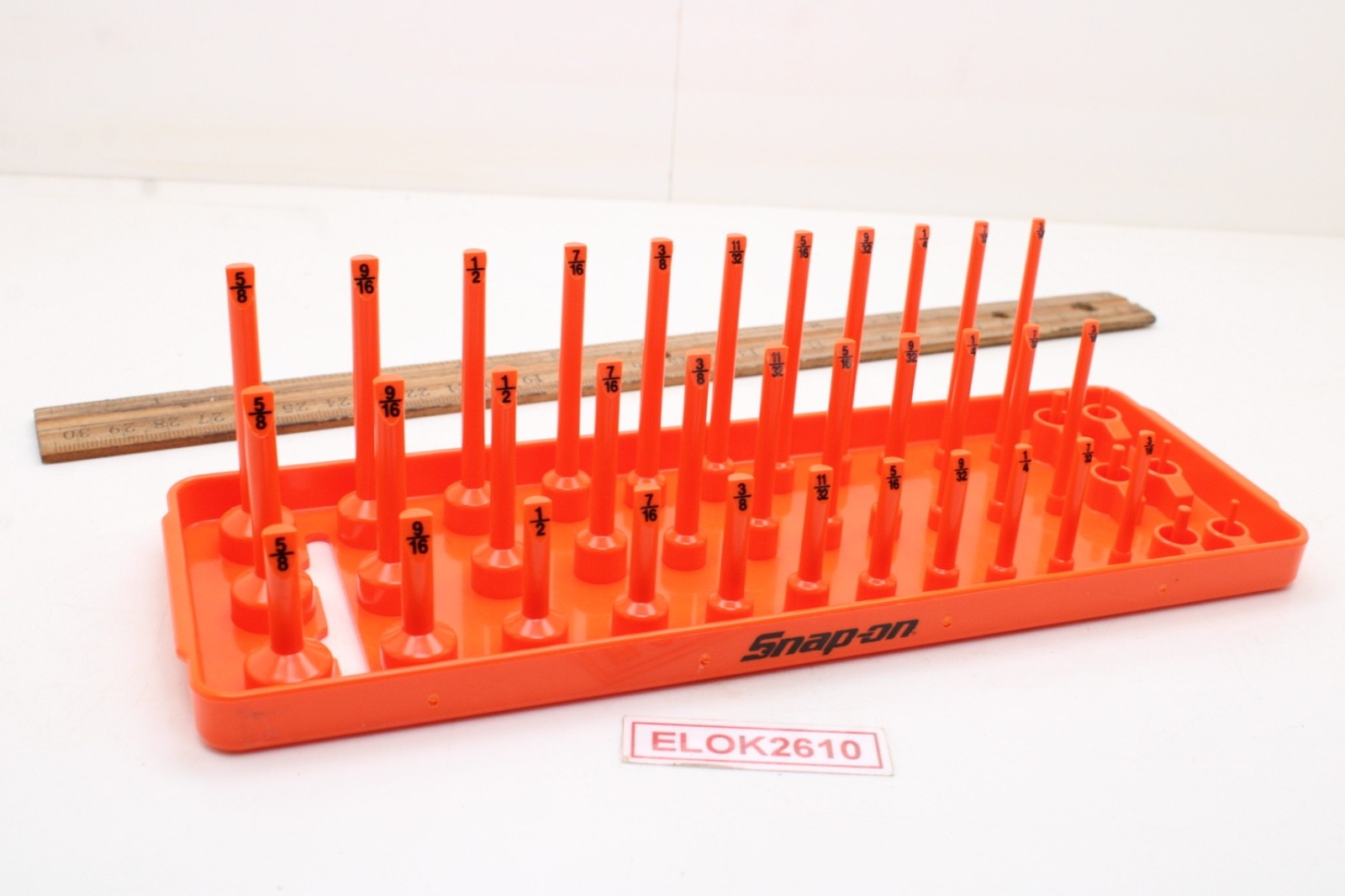 Snap-on KA143FROR 1/4" Drive SAE 3 Row Post Socket Tray Orange USA New