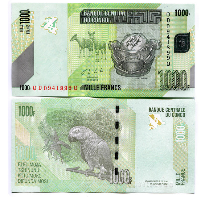 Congo Democratic Republic 1000 Francs 2013-2022 P 102 UNC NEW Banknote