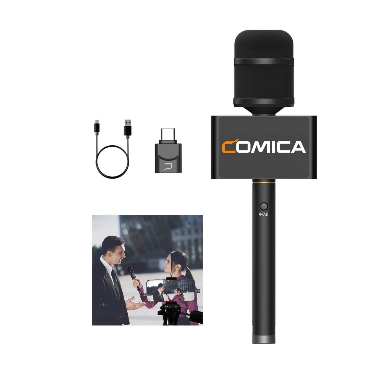 COMICA Revo S Wireless Reporter Microphone Compatible with Windows Mac OS
