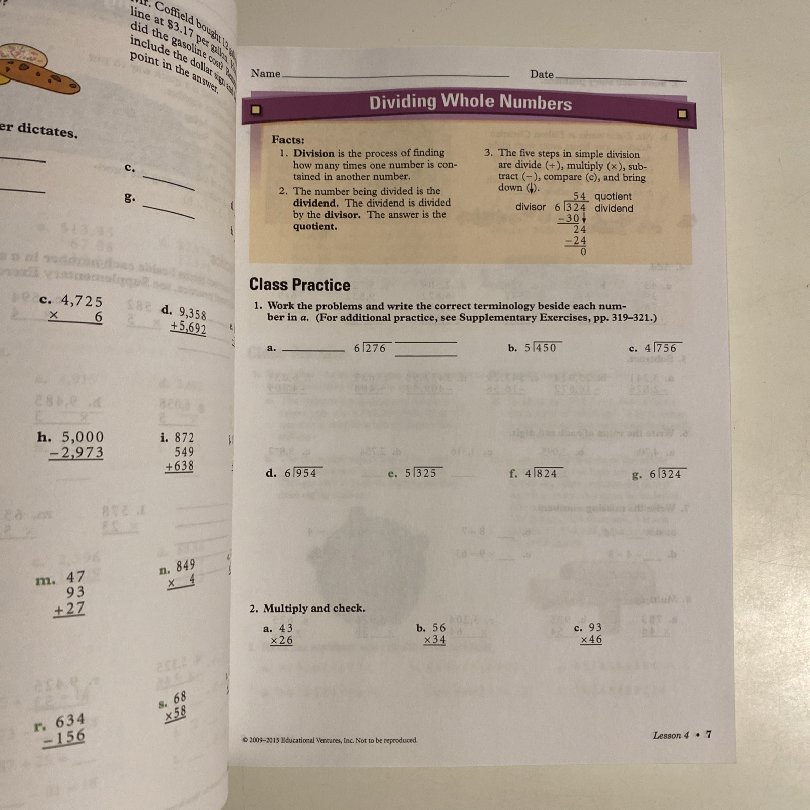 Abeka Arithmetic 5 - Fourth Edition Math Workbook. Cut Cover