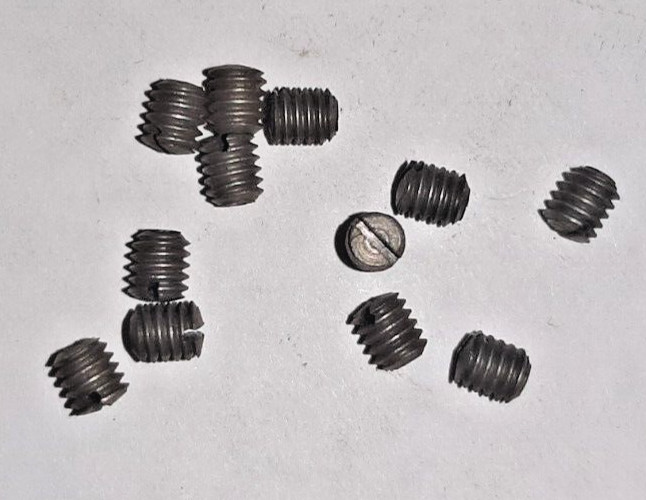 N.O.S. Slotted Head Steel Set Screws  #8-32 x 3/16" Lg. Cup Point - Lot of 12