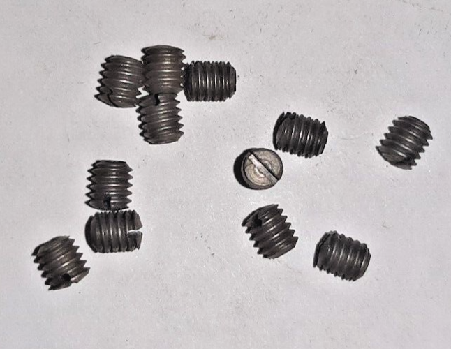 N.O.S. Slotted Head Steel Set Screws #8-32 x 3/16" Lg. Cup Point - Lot of 12