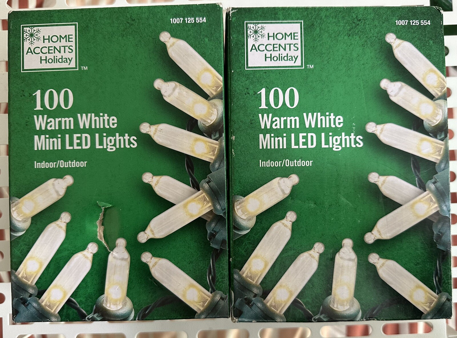 Lot of 2 x100 Home Accents Holiday 200 Warm White Mini LED Lights INDOOR/OUTDOOR