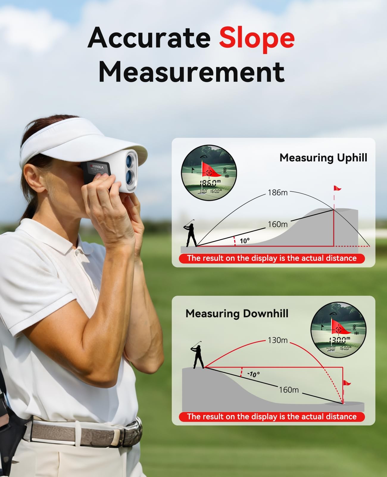 Hoorola Range Finder Golf, 1200 Yards Rangefinder with Slope, Magnetic Stripe...