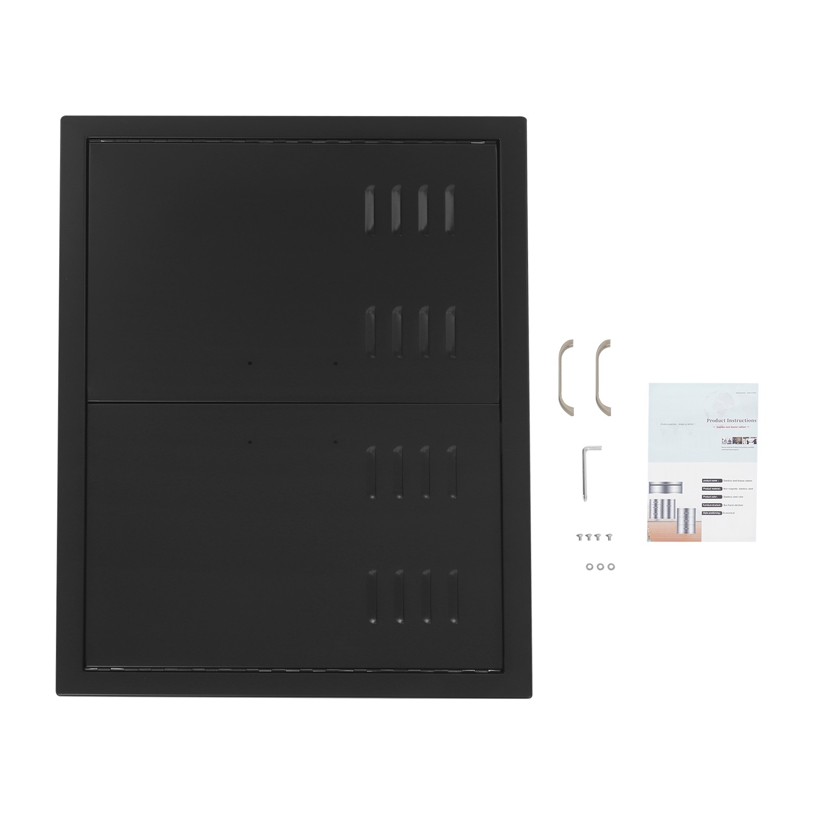 Double Door Kitchen Pantry Storage Cabinet in Steel, 76??53 cm
