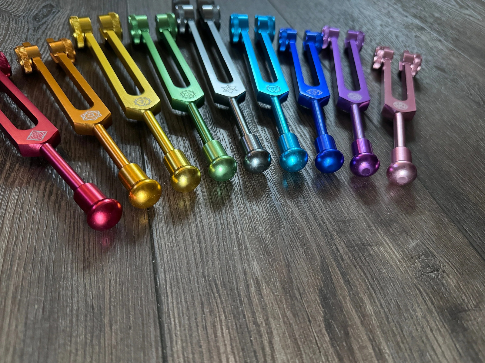 10pc Multicolor Tuning Fork Attenuator Bead Set - Activator Options