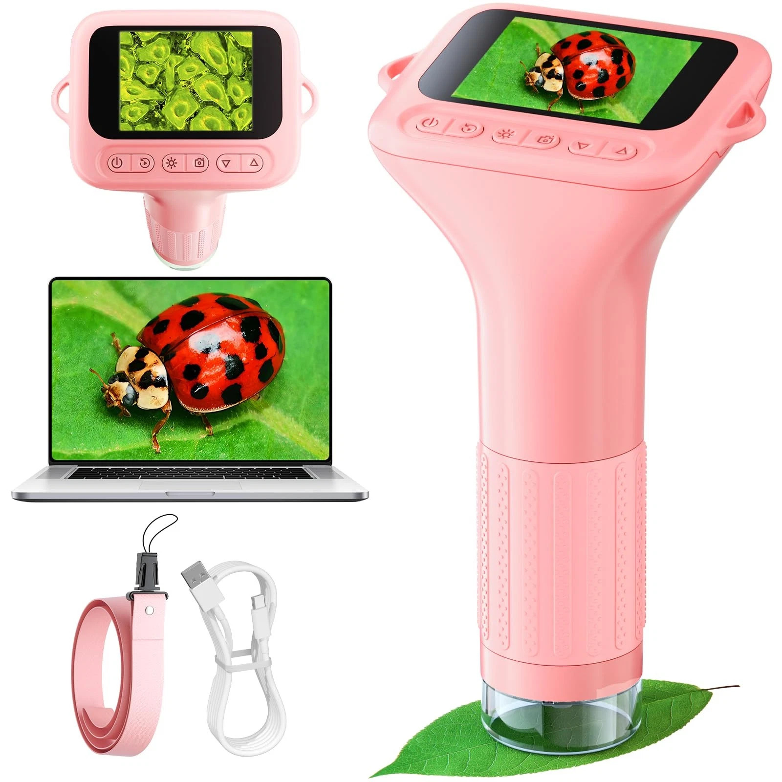 Digital Microscope for Kids, 1000X HD Handheld  Science Toy Portable USB Ages 4+