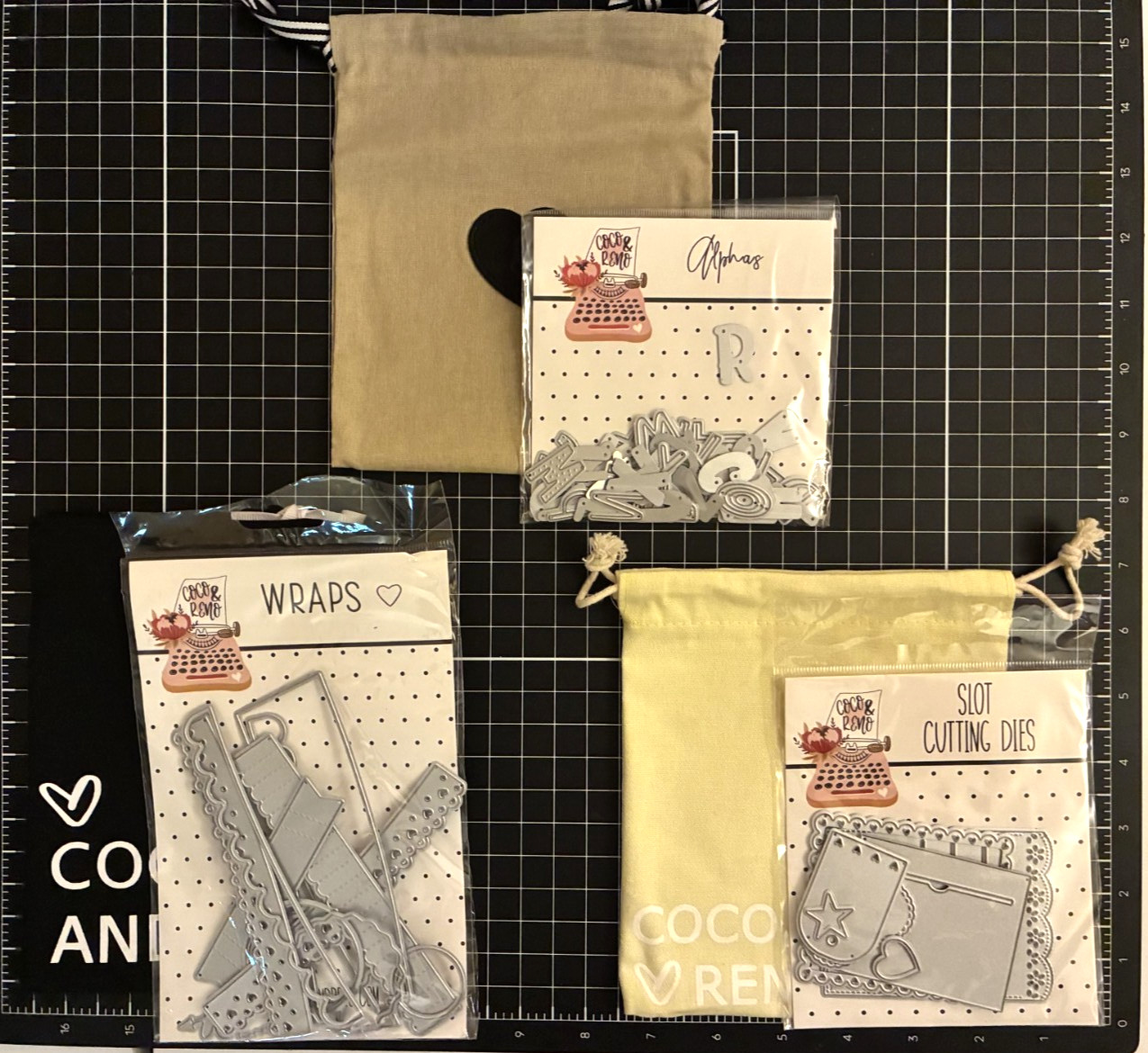 Coco & Reno Cutting Dies ALPHAS Alphabet, SLOT or WRAPS Die Sets