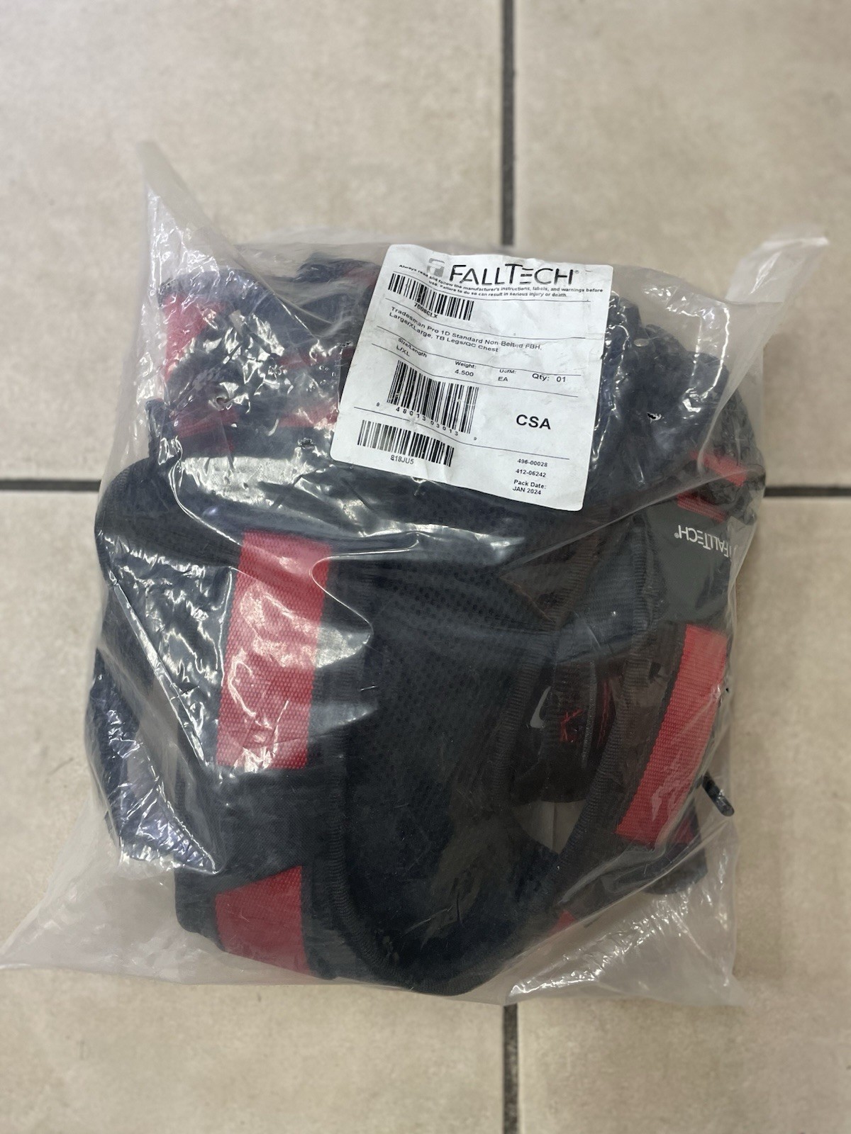 FallTech Large/XL 7008CLX Tradesman Pro Standard Non-belted Harness Polyester
