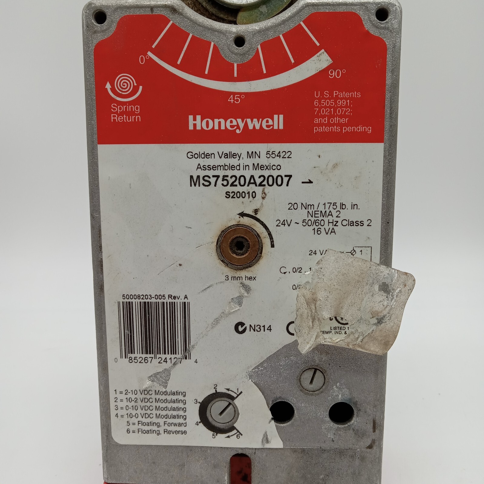 Honeywell MS7520A2007 Damper Actuator