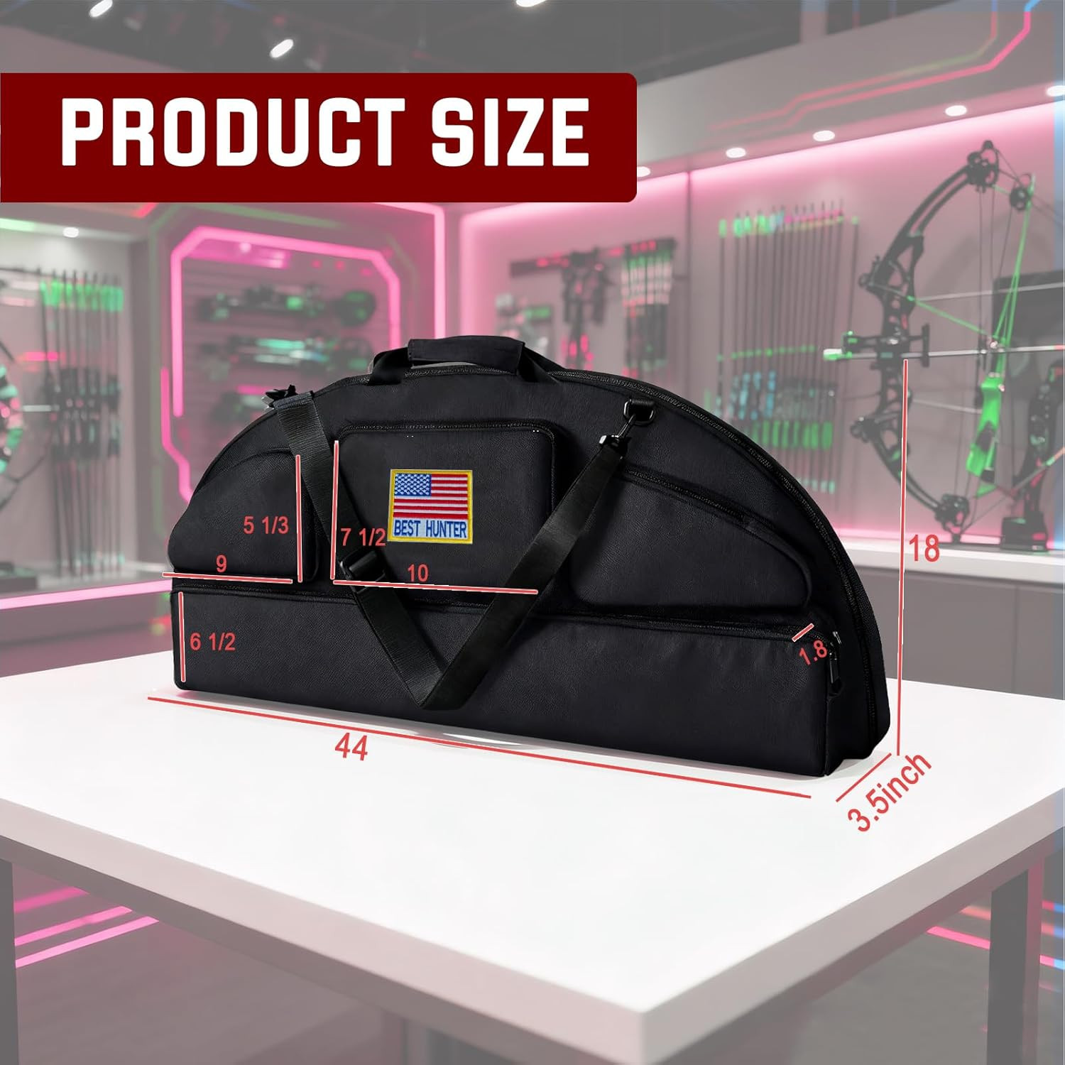 E5E10 Compound Bow Case - Waterproof Lightweight Soft Padded Bow Case, 3 Multipu
