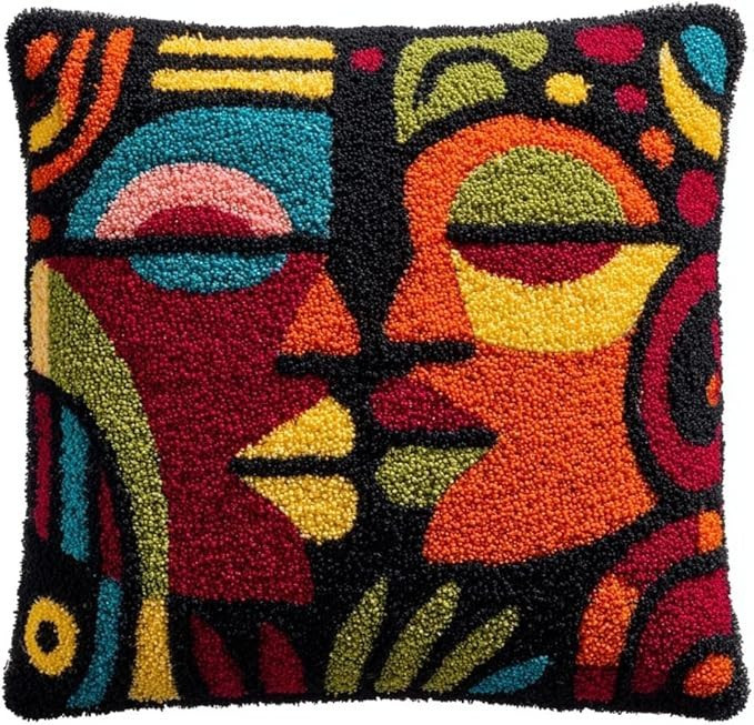 Modern Abstract Art Multicolor Textured Square Throw Pillow