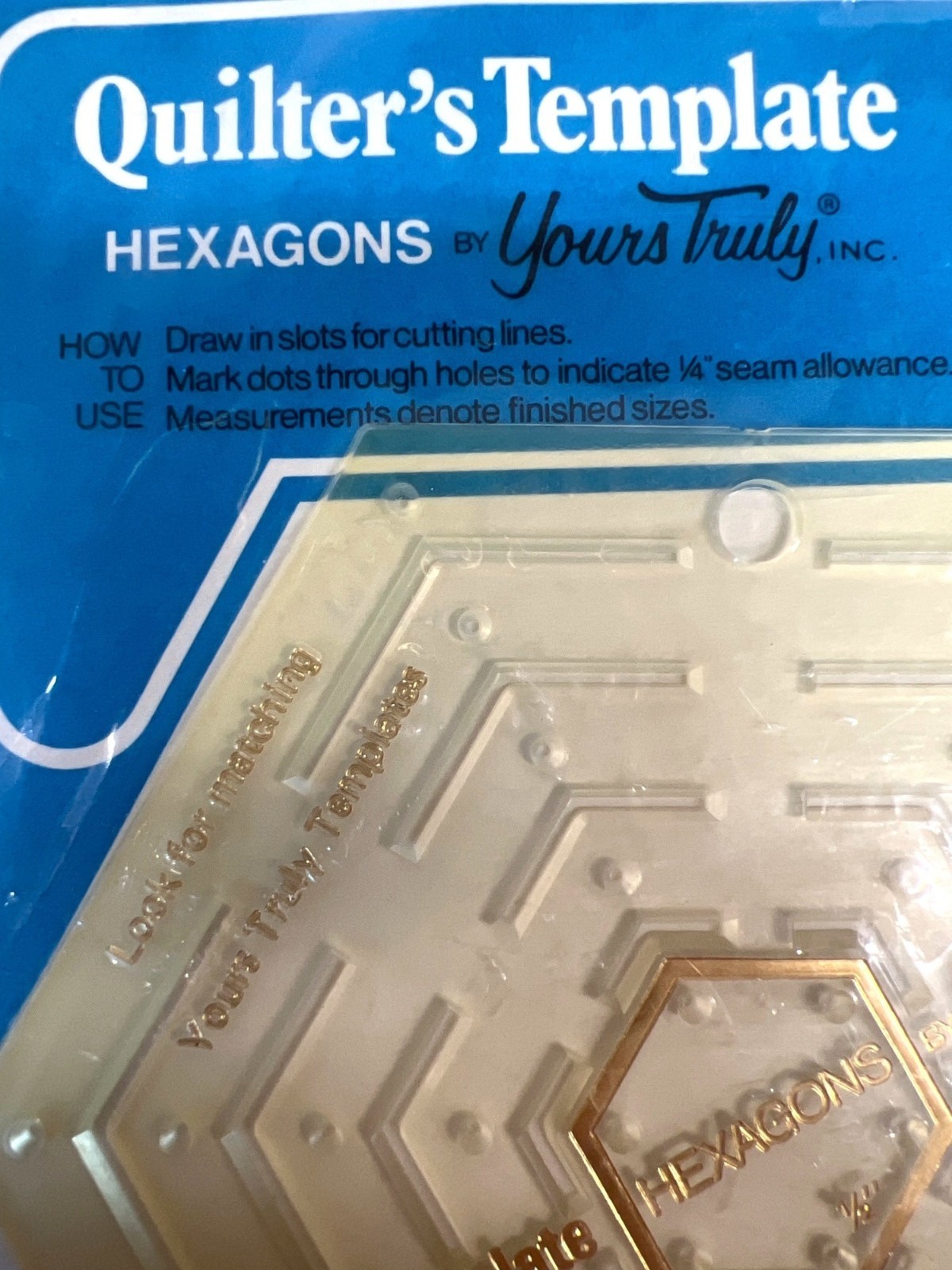 Quilters Template 60° Diamonds & Hexagons Transparent Precision Sewing