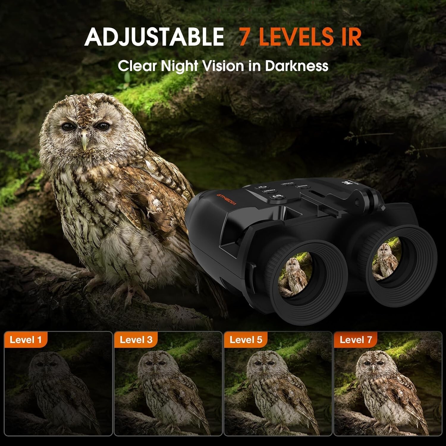 Night Vision Goggle Head Mounted Hands Free Infrared Night Vision Binoculars USB