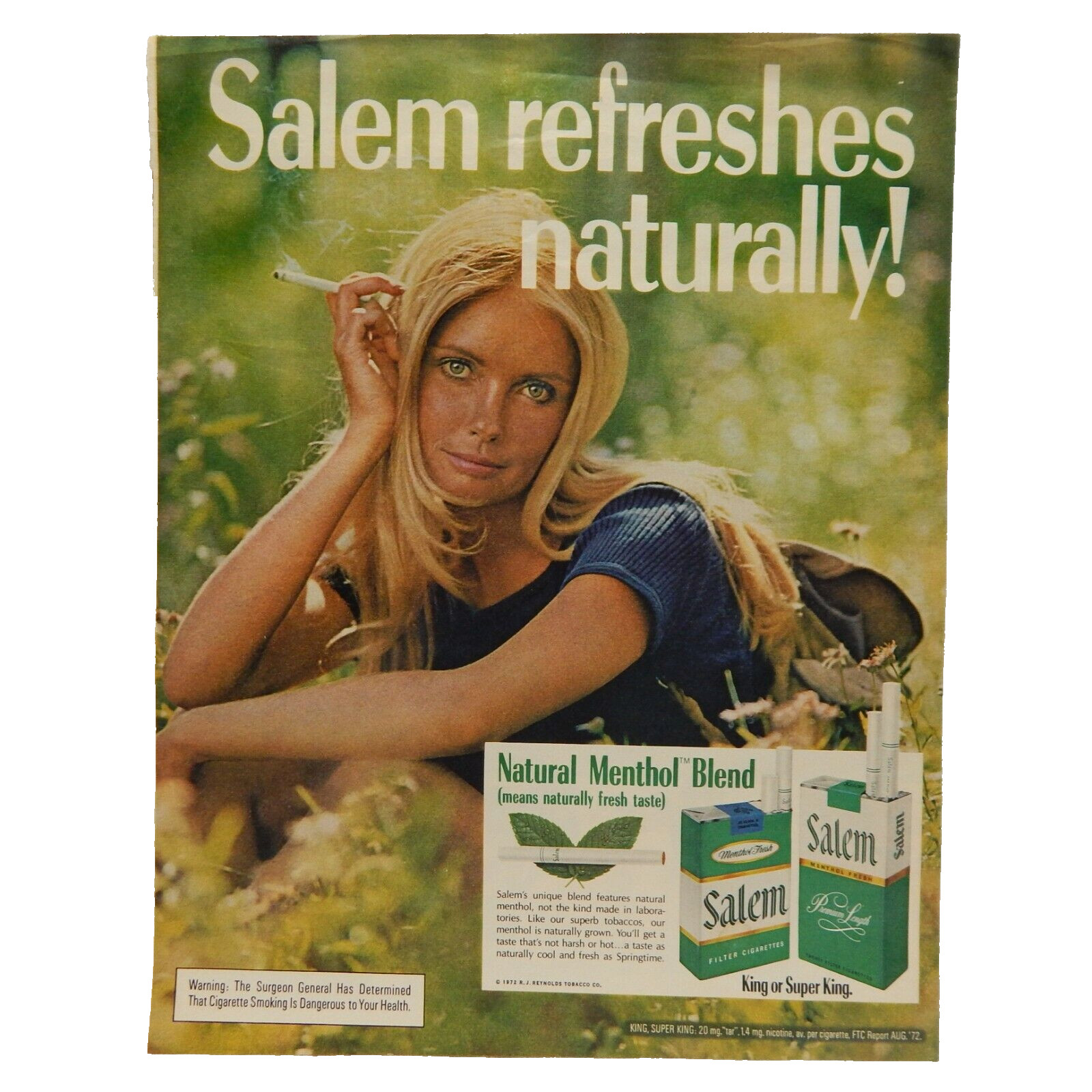 SALEM R. J. REYNOLDS TOBACCO CO. 1972 ADVERTISEMENT