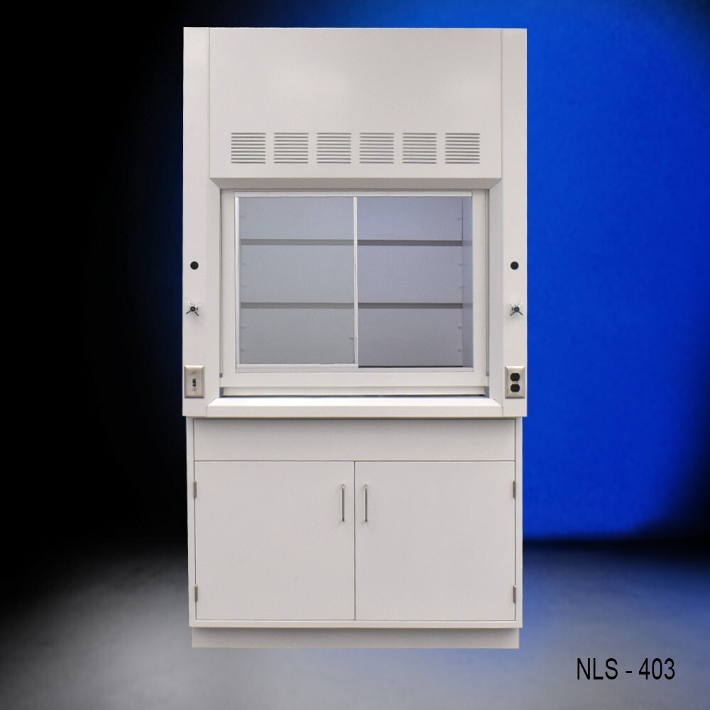 4' Laboratory Bench Fume Hood w/ Dual Sash / General Storage / E1-018-2