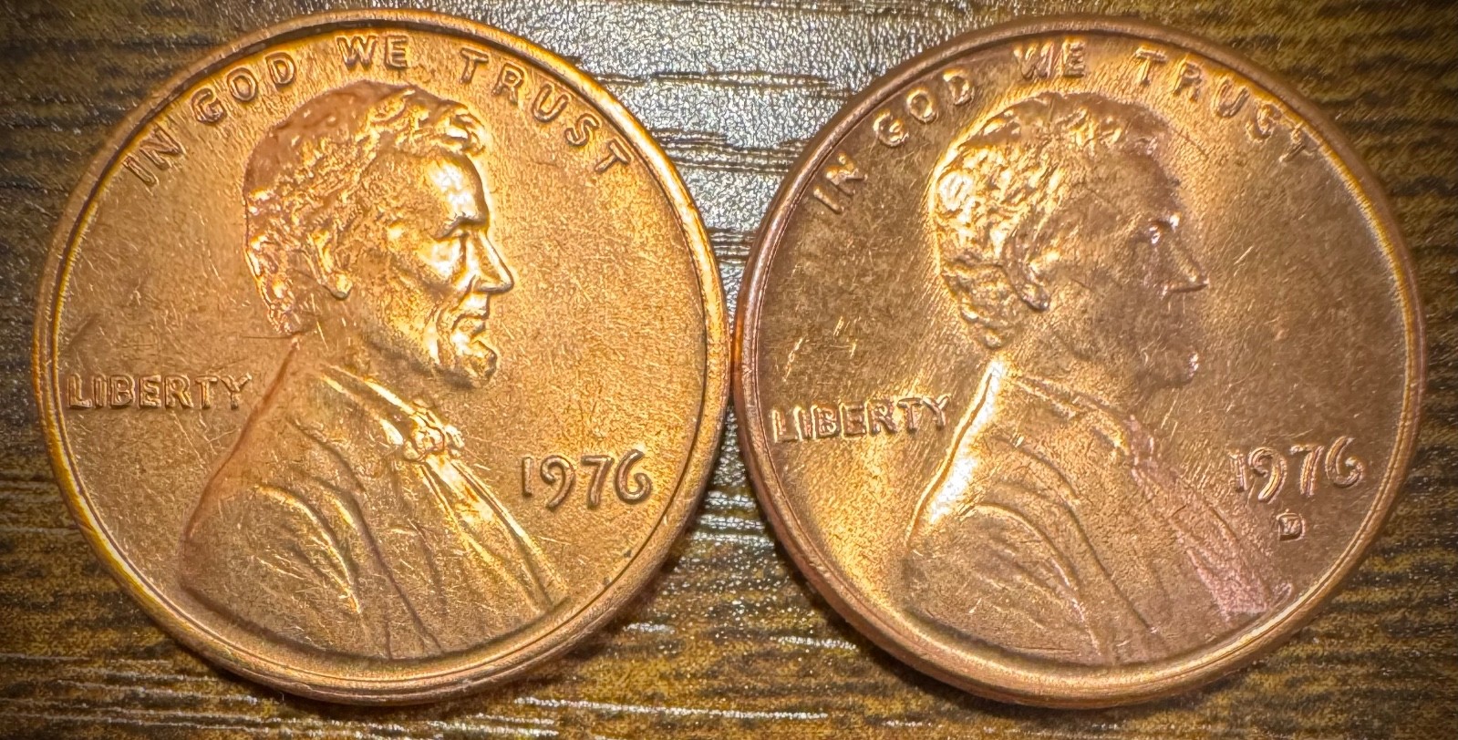 1976 P & D Lincoln Memorial Cent BU 2 Coin Set From Original Rolls