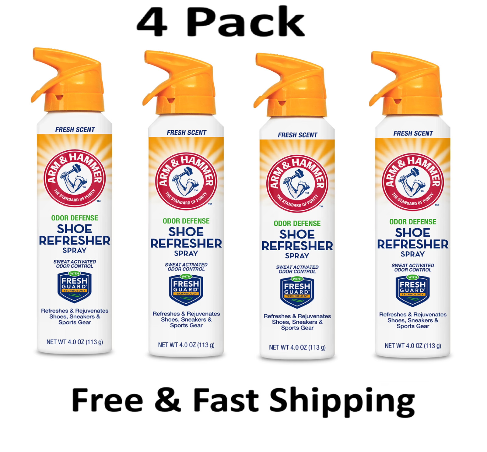 Arm & Hammer Odor Defense Shoe Refresher Spray, 4 oz ( 4 Pack )