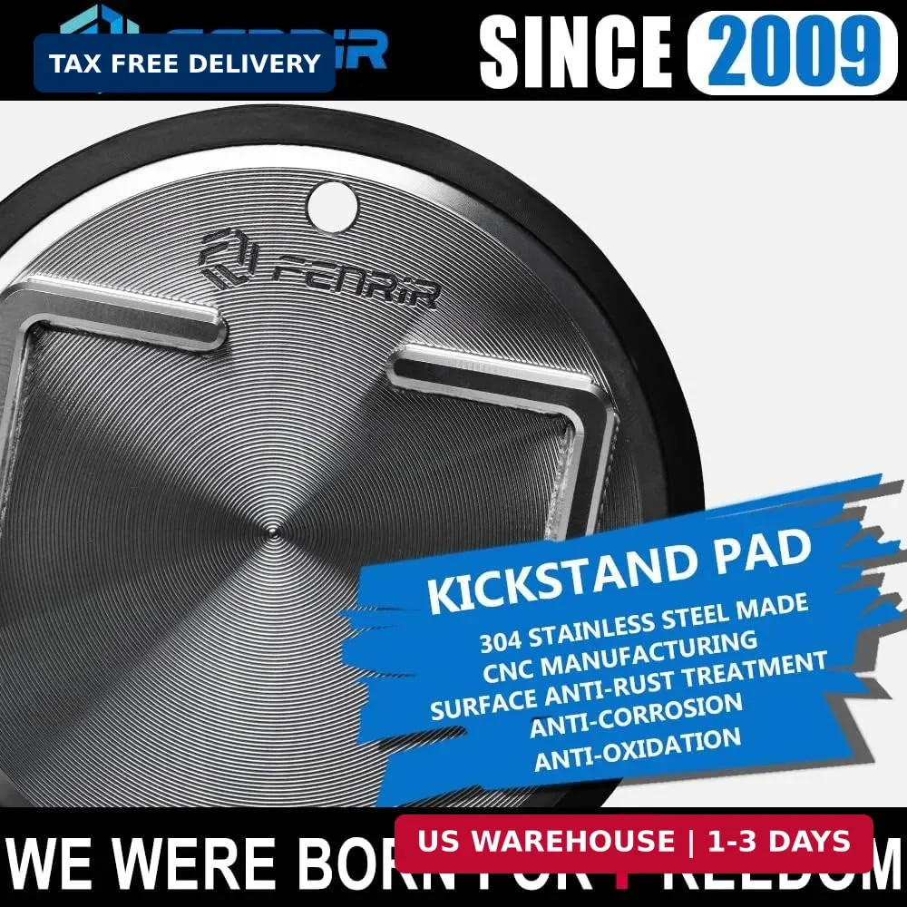 FENRIR 304 Stainless Steel Kickstand Pad Plate Support Coaster Accessory for Har