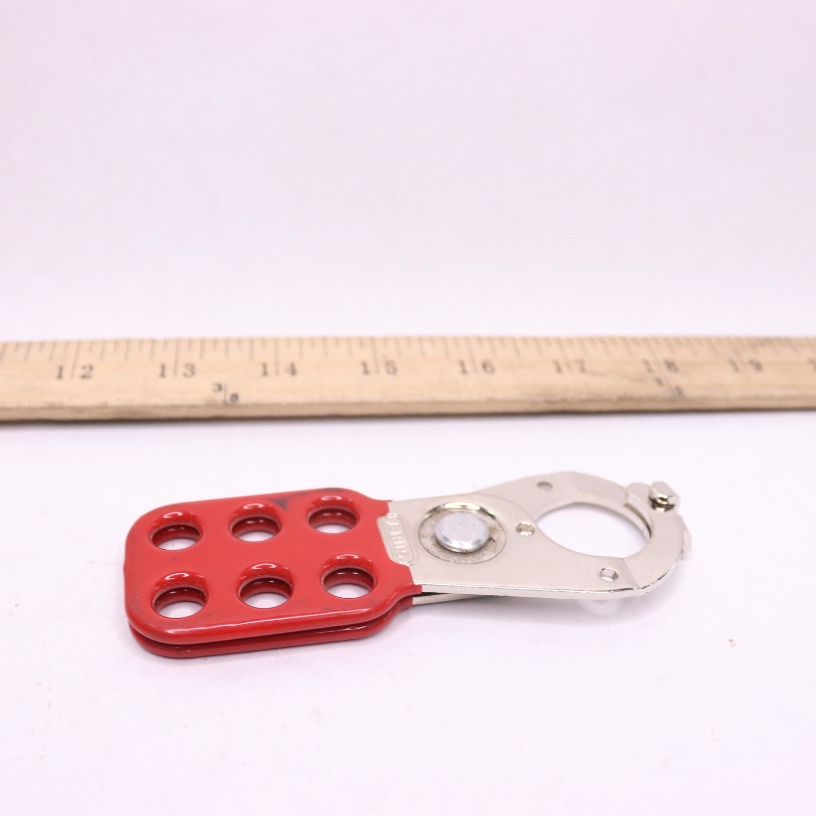 Abus Safety Hasp With Tabs Lockout Tagout Steel 1" Opening 3/8" Diameter STO801