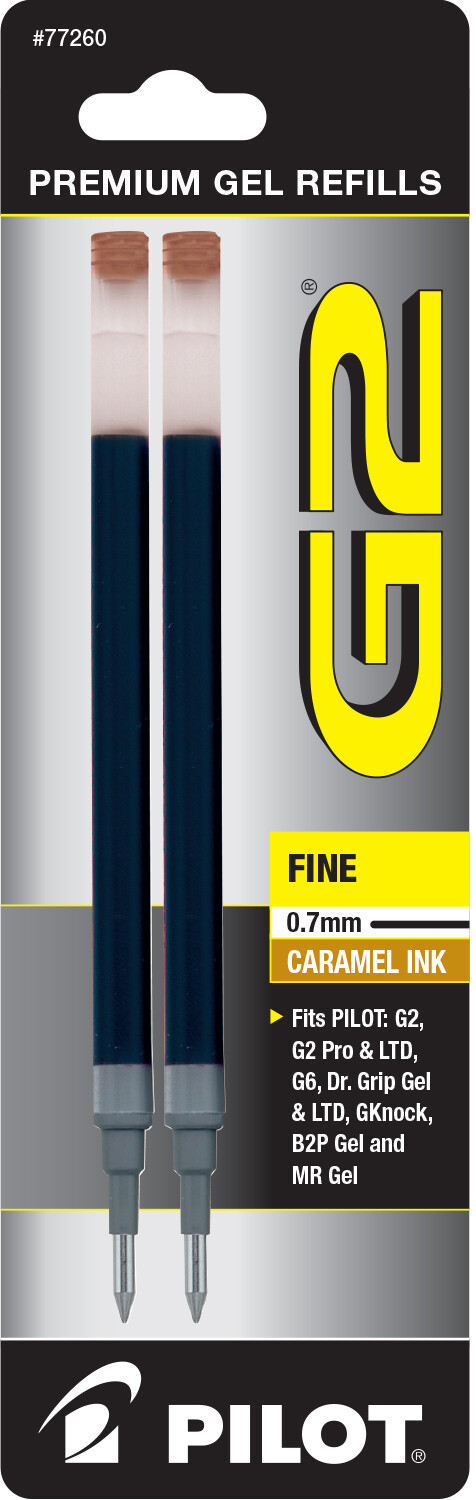 Pilot G2 Gel Ink Refill for Rolling Ball Pens Fine Point 0.7mm (2/Pack)