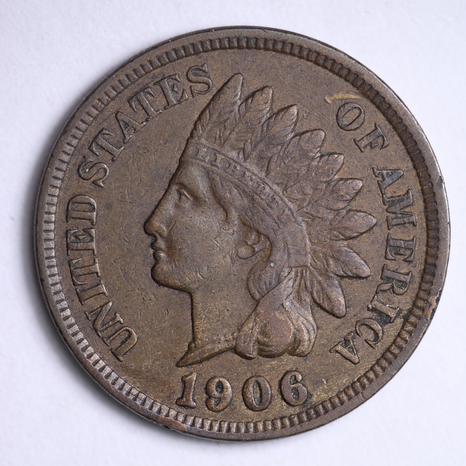 1906 Indian Head Cent Penny VF GREAT DETAILS B060