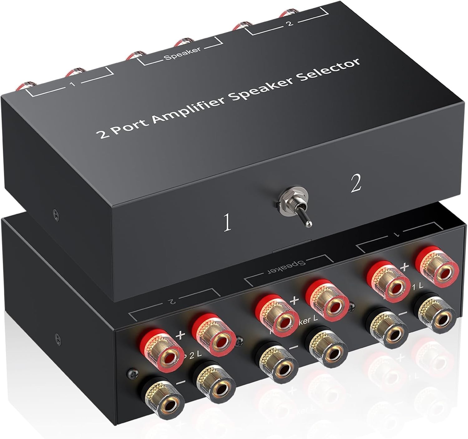 Plug and Play 2-Way Speaker Switcher Box – Connect Multiple Audio Sources Easily