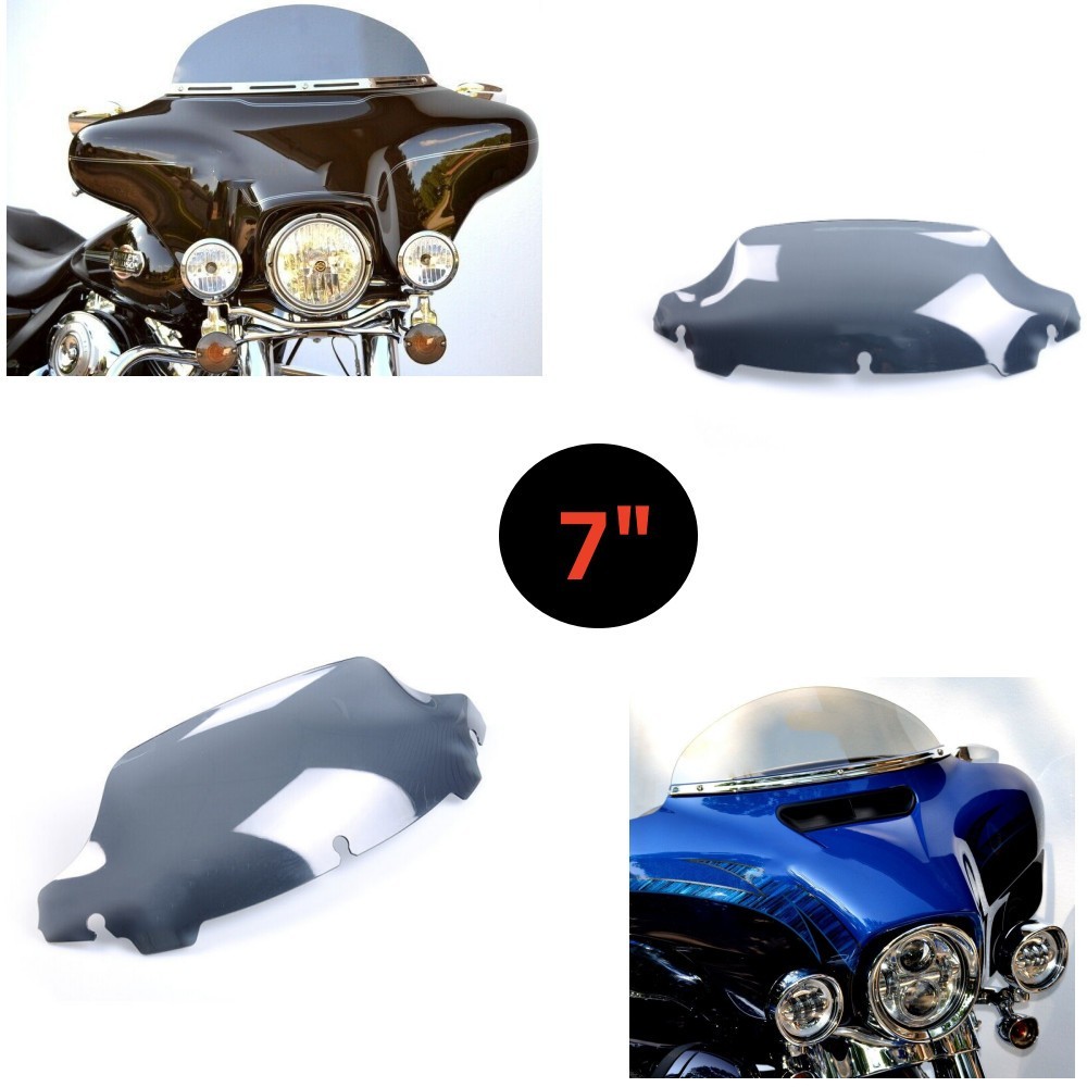 7'' Smoke Wave-Windshield Windscreen For 2014-up Harley Touring Electra Glide