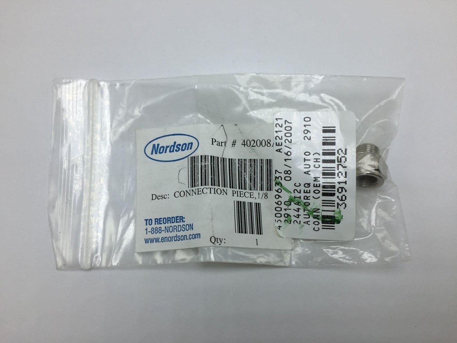 NORDSON 402008 HOT MELT CONNECTION COUPLING