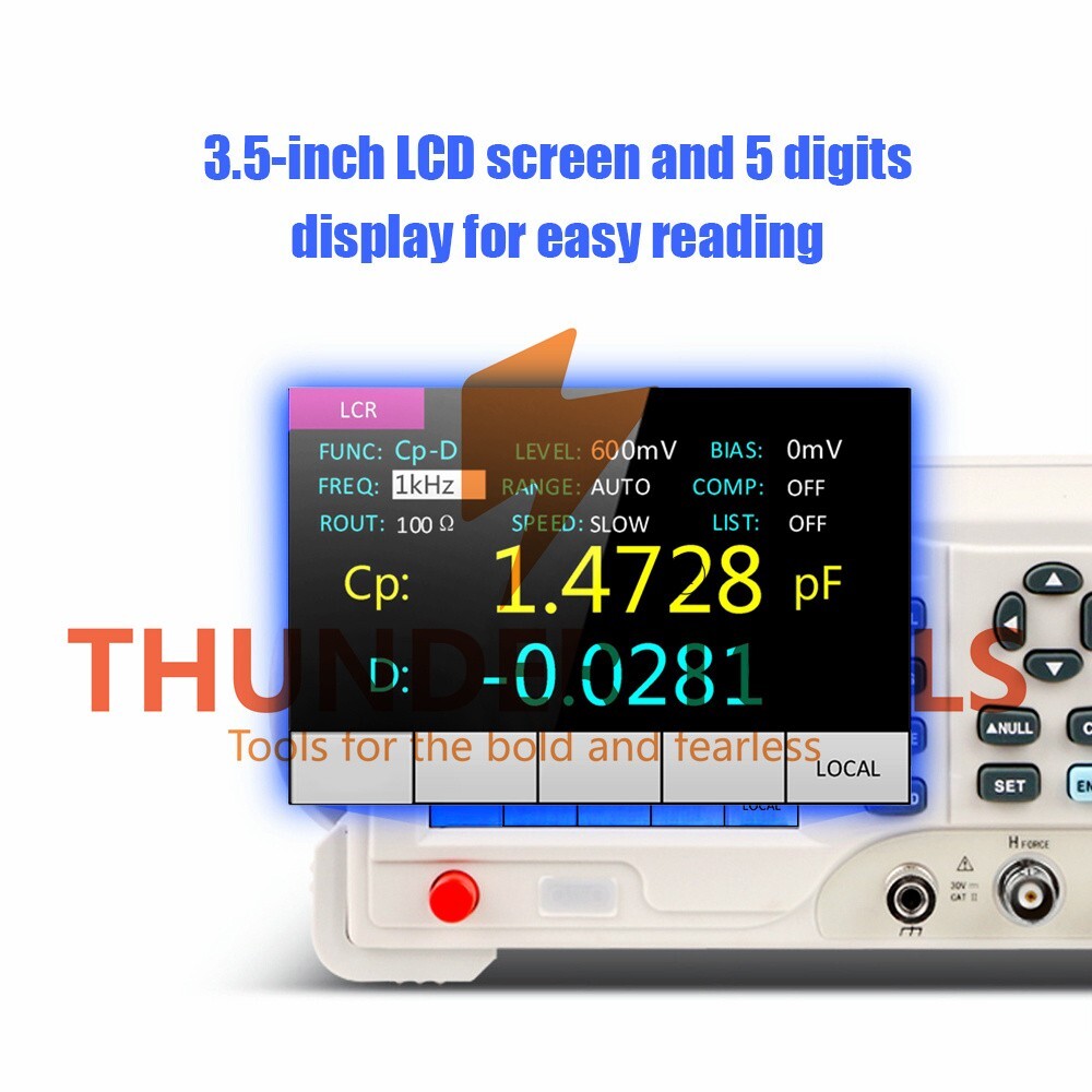 Thunder Tools Benchtop Digital LCR Meter 100Hz-10KHz High Precision