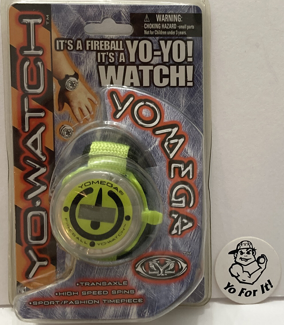Vintage Yomega Fireball YoYo Watch Yellow Yo-Watch Hard To Find Rare NOS