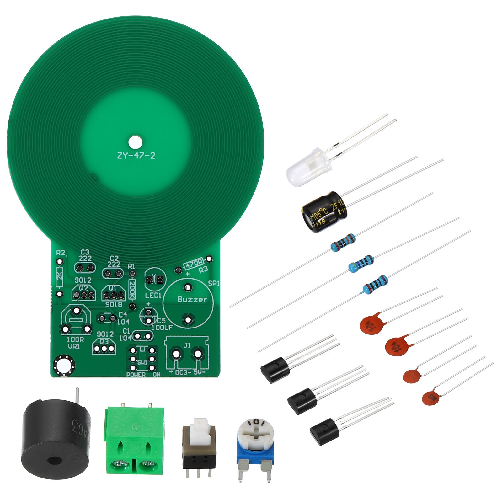 Soldering Practice Board, 2 Set Electronics PCB Board DIY Metal Detector 3-5V