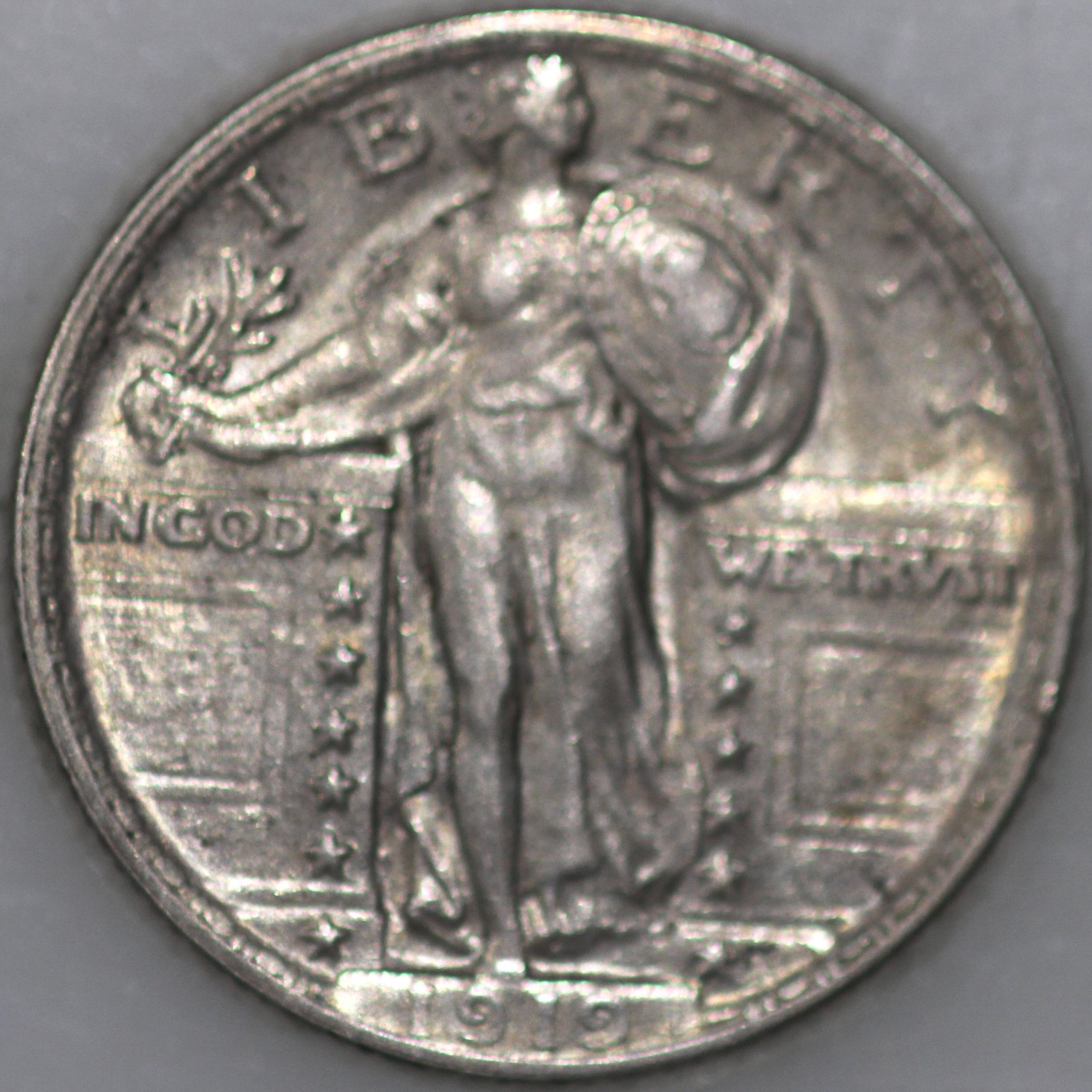1919-P Standing Liberty Quarter, 90% Silver As Shown [SN01]