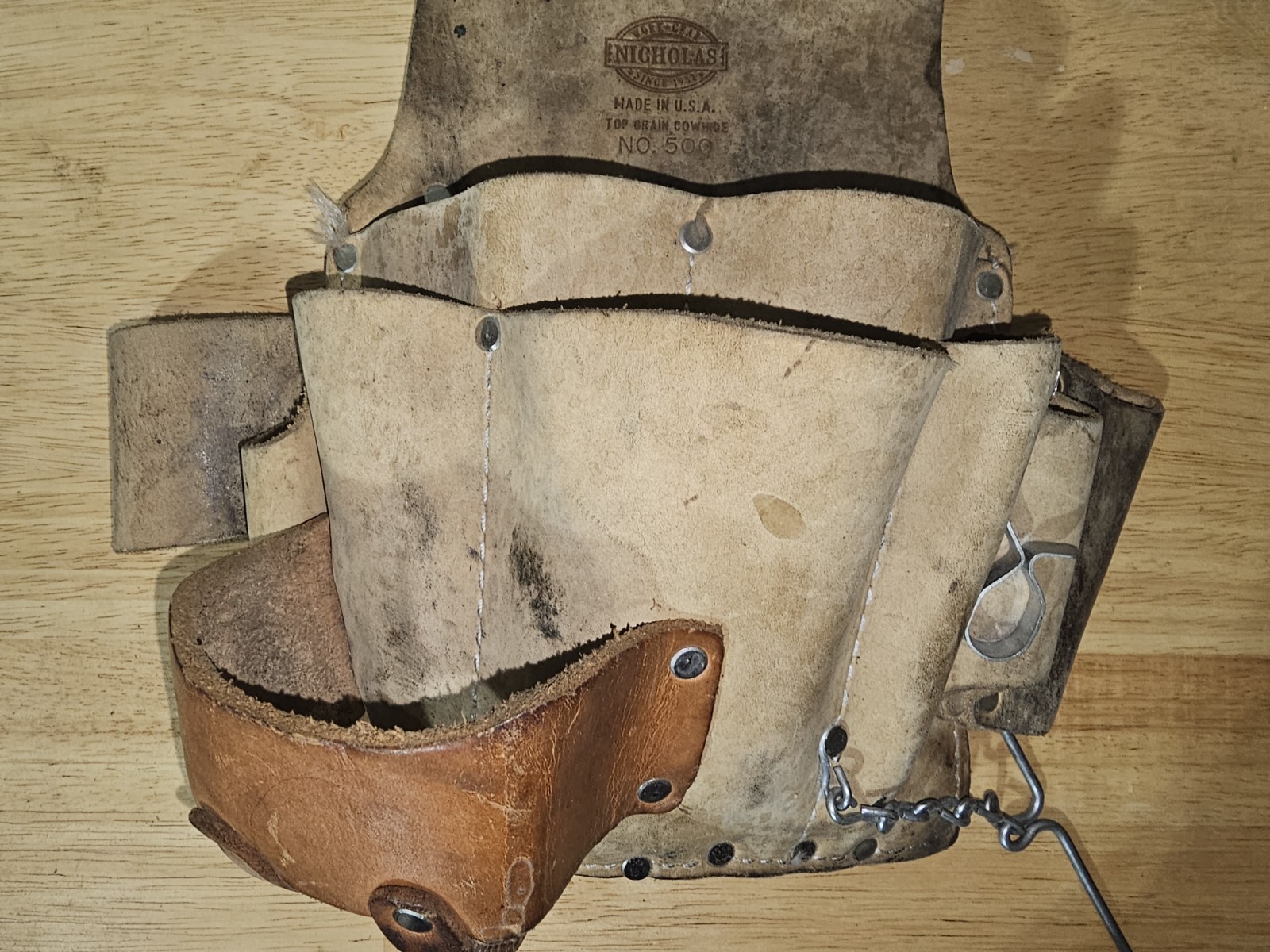 Nicholas 5X863B 500 Tool Belt Top Grain Cowhide Waist Belt Tool Pouch