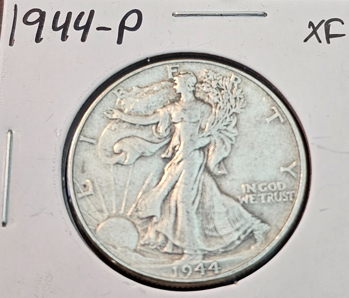 1944-P Liberty Walking Half Dollar XF - Actual Coin Shown - 90% Silver