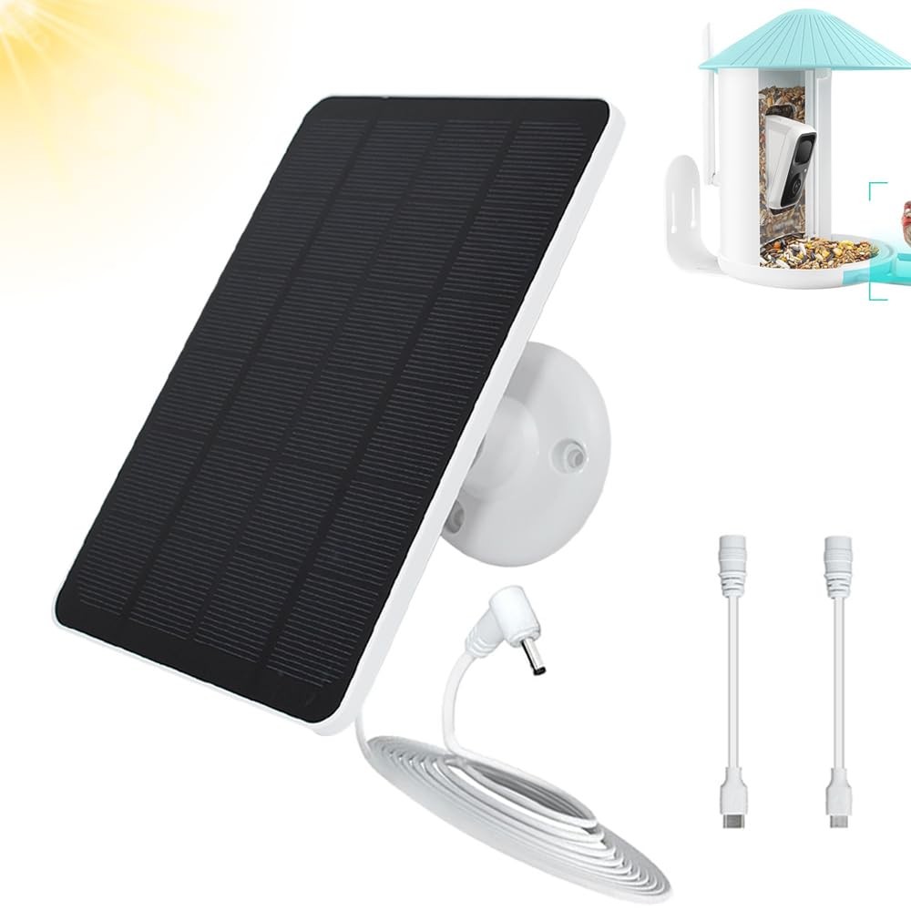 Bird Feeder Camera Solar Panel Replacement 9.8ft/3m (cable length), 1 Pack