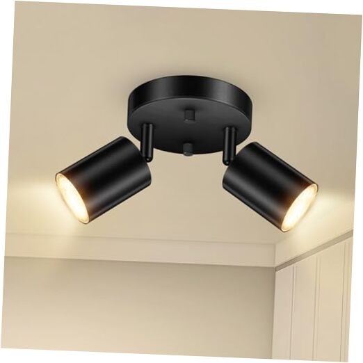 LED 2 Light Track Lighting Kit, LED Track Lighting Fixtures, 2 Light-Black