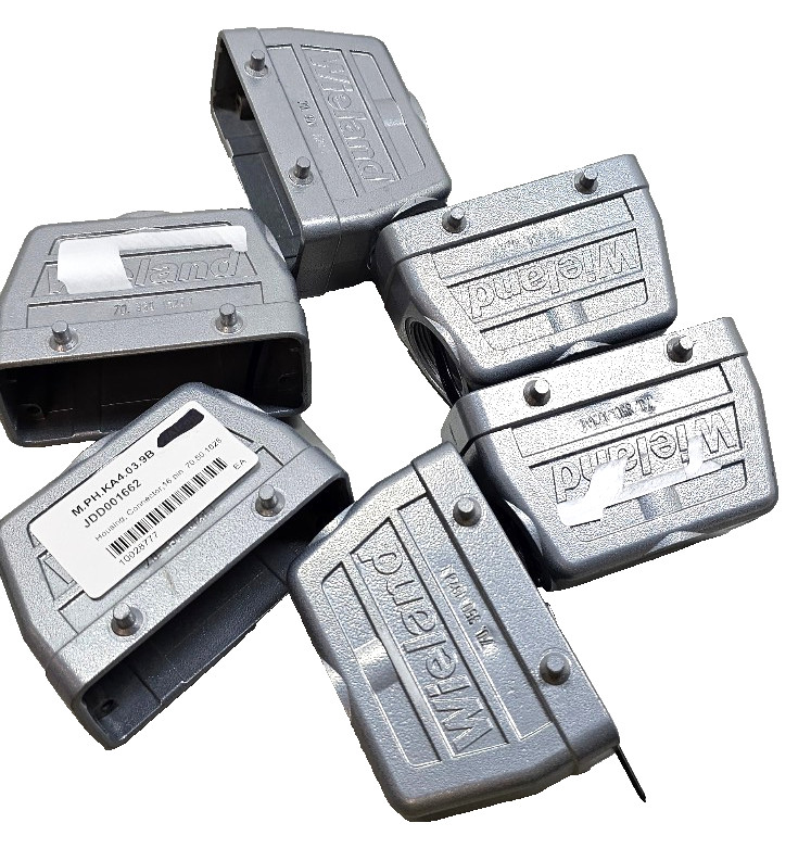 Lot 6 Pcs New Wieland 70.350.1628.1  7035016281 Heavy Duty Connector PG21 Hood,