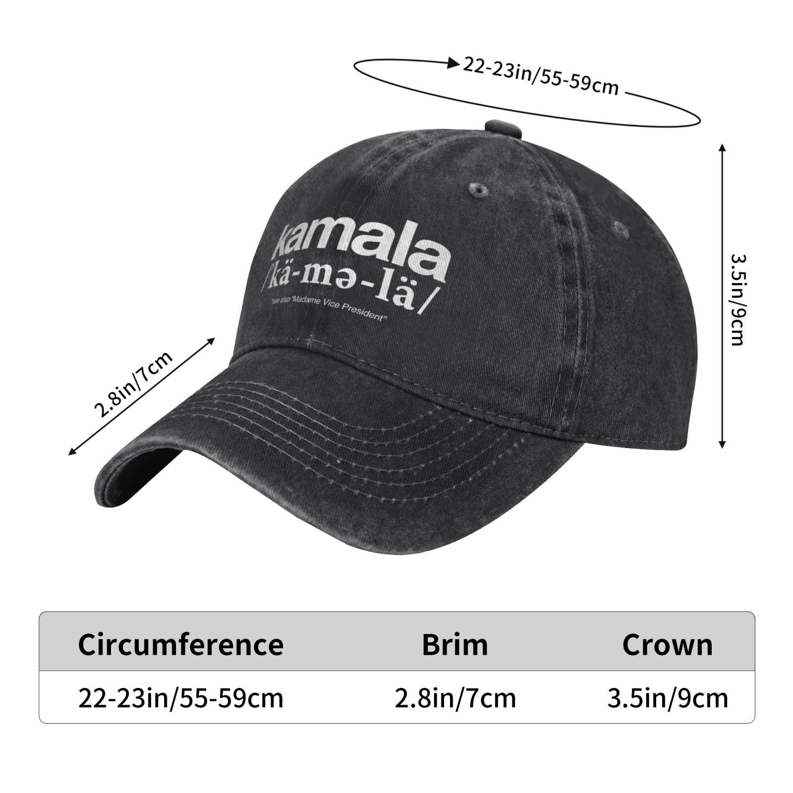 Cackling Kamala Canvas Prints Baseball cap adjustable sports sun hat breathable