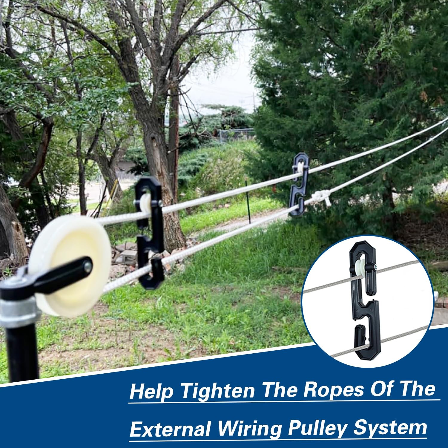 2 Pack Clothesline Spreader, Plastic Aluminum Clothesline Separator Pulley Ki...